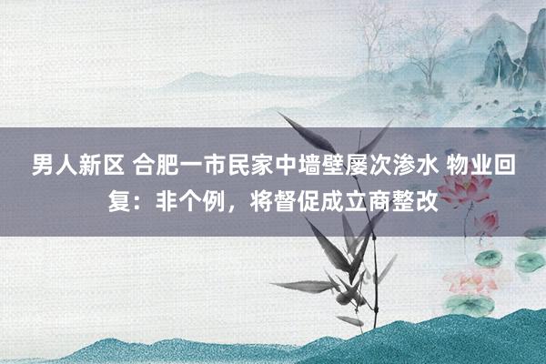 男人新区 合肥一市民家中墙壁屡次渗水 物业回复：非个例，将督促成立商整改